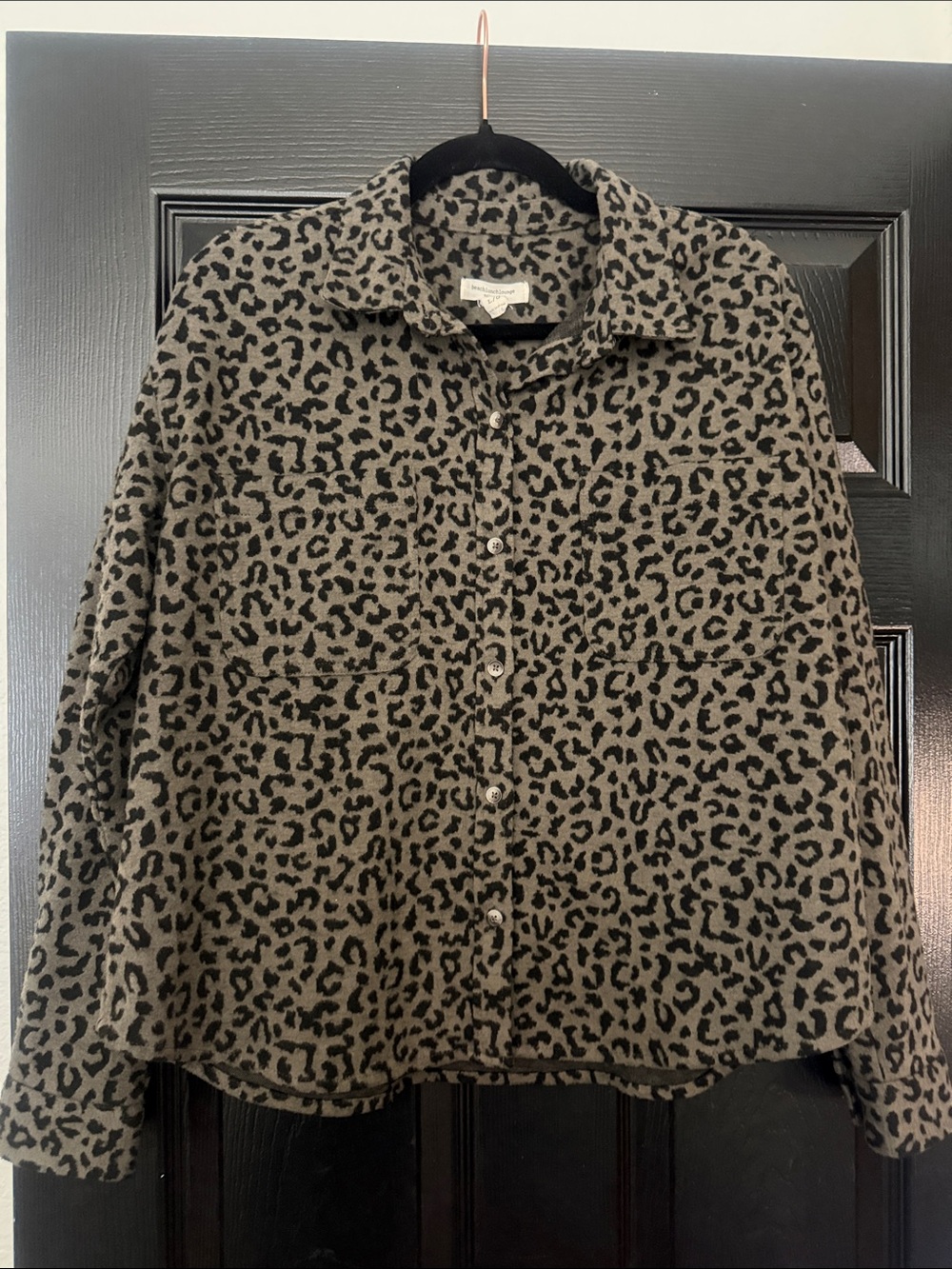 beachlunchlounge Leopard Print Top in Taupe & Black